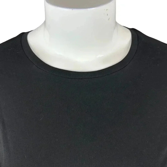 Michael Kors black linen top with gold beading on sleeve size large - Picture 3 of 9